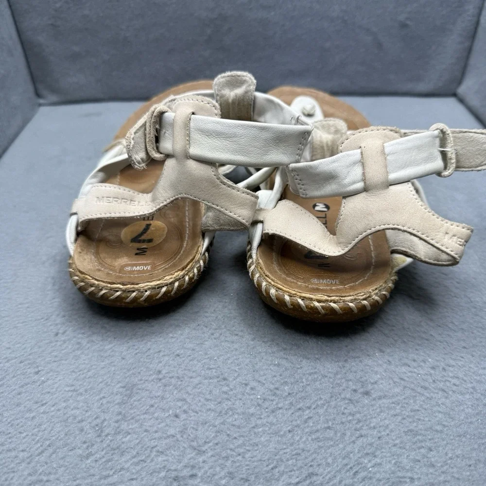 Merrell Womens Brown Leather Strappy Comfort Slingback Sandals Size 7 J55140